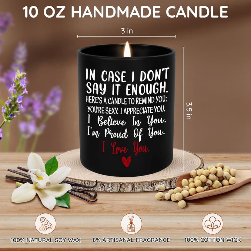 TEEZWONDER Anniversary Wedding Gifts for Women Men - Long Lasting Vanilla Lavender Candle 10 Oz - Birthday Romantic Gifts for Him Her, Girlfriend Boyfriend Birthday Gift Ideas, Gift for Husband Wife