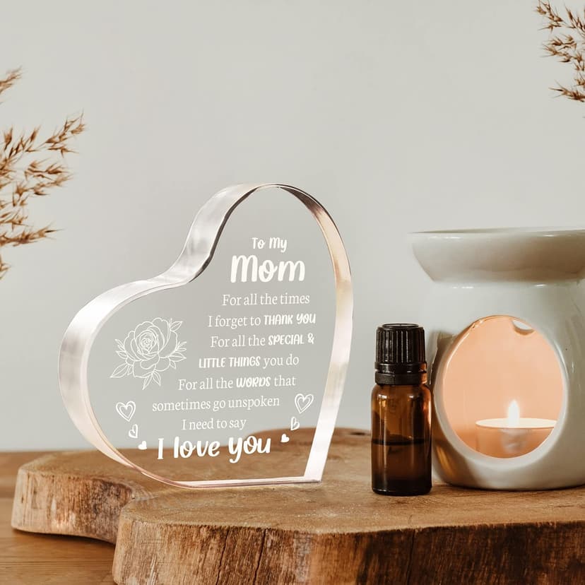 Gifts for Mom, Mom Birthday Gifts, I Love You Mom Gifts - Mother Acrylic Keepsake - Best Christmas Mother's Day Gifts for Mom from Daughter Son