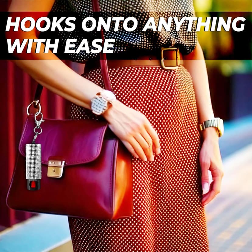 FIGHTSENSE Self Defense Pepper Spray - 1/2 oz Compact Size Maximum Strength Police Grade Formula Best Self Defense Tool for Women W/Leather Pouch Keychain