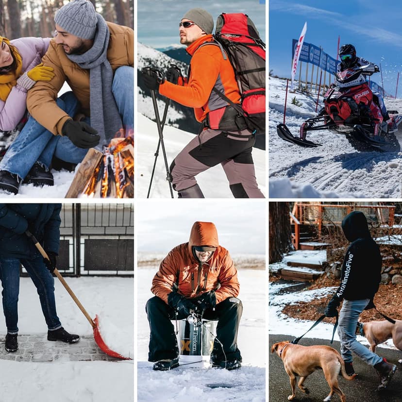 ihuan Winter Waterproof Gloves Ski for Women Men, Cold Weather Warm Thermal Touchscreen Snow Gloves for Running Cycling