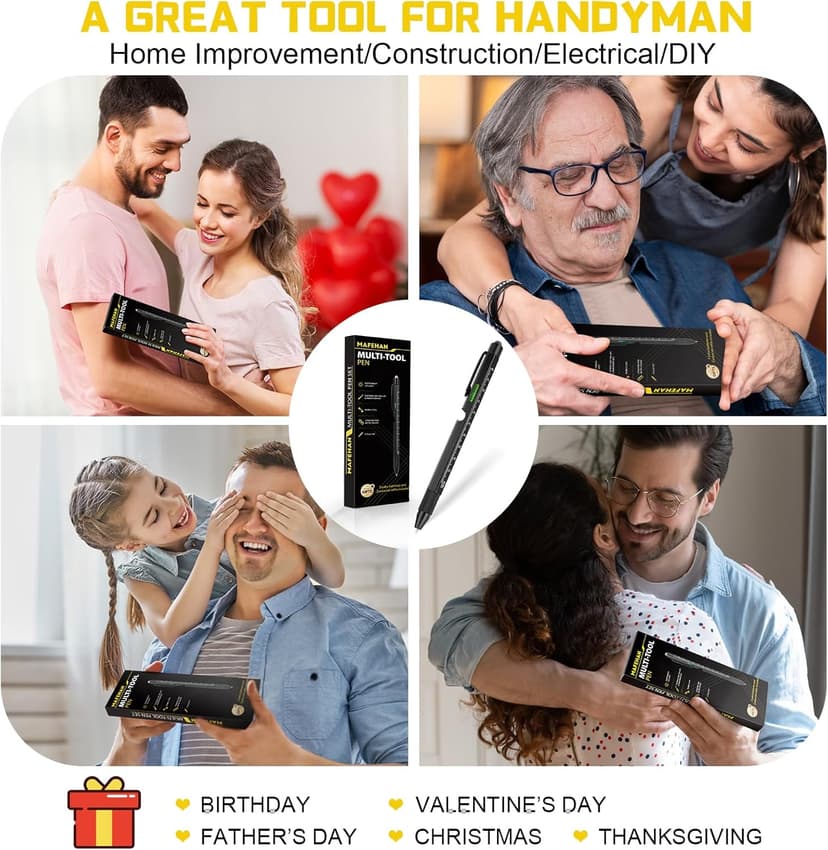 Gifts for Men Who Have Everything – MAFEHAN 9-in-1 Multitool Pen with LED Light, Cool Gadgets & Gifts for Dad, Husband, Grandpa – Christmas Gifts, Stocking Stuffers, White Elephant Ideas