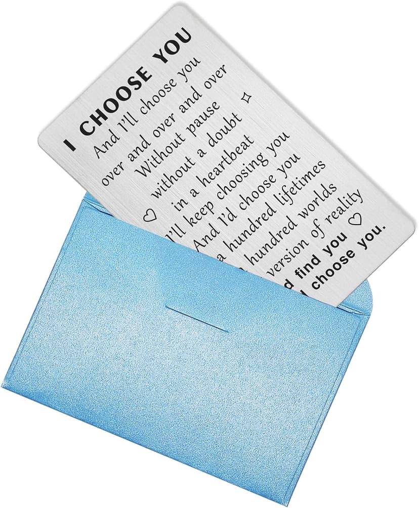 TANWIH I Choose You Wallet Card for Him, Wedding Gifts for Groom from Bride, Fiance Gifts for Him, To My Husband On Our Wedding Day, I Love You Card for Men, Engagement, Valentines Day