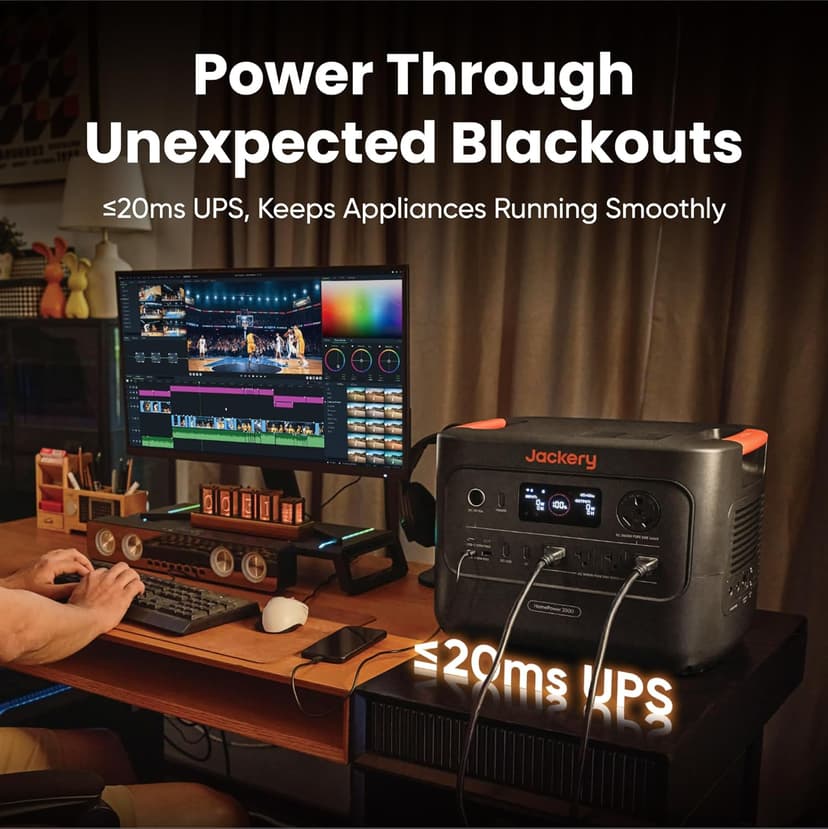 Jackery HomePower 3000 Portable Power Station with 2x 200W Solar Panels, 3600W (Surge 7200W) Output, 3072Wh LFP Battery Solar Generator, Essential Backup for Home Use, Power Outage, RV, Emergencies