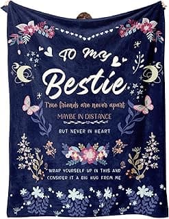 Bestie Gifts for Women on Christmas - Best Friend Blanket Gift 60 x 50 Inch - Bestie Gift, Best Friend Happy Birthday Gifts - Friendship Flannel Throw Blanket Thinking of You Far Away Gifts