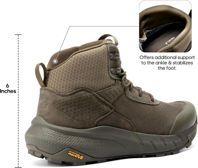 NORTIV 8 Men's Waterproof Military Tactical Work Boots Leather Motorcycle Combat Lightweight Non-Slip Hiking Boots for Men Defender