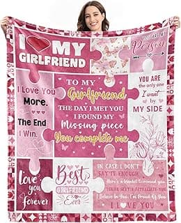 Gifts for Girlfriend from Boyfriend - Valentines Day Girlfriend Gifts for Birthday Mothers Day Christmas - Anniversary Romantic Gift for Her Women - Cute GF Gift Ideas - Soft Flannel Blanket 60"x50"