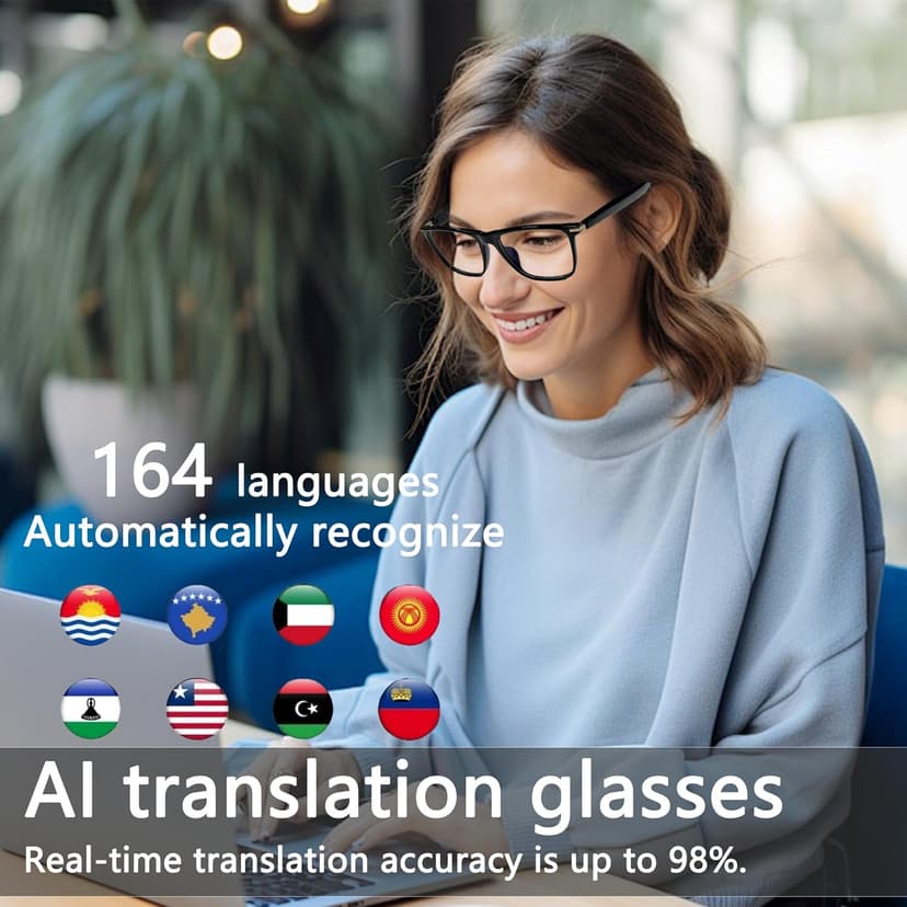 AI Smart Glasses,AI Chat Deepseek R1 and Gemini-2.5 with 164 Translations Supported,Bluetooth Glasses for Men Women,Music Playback & Hands-Free Calling,Physical Color Changing Lens,IP67 Waterproof