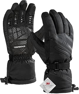 TRENDOUX Winter Ski Snow Gloves : 100% Waterproof 3M Thinsulate -30°F Cold Weather Windproof Warm Lined Gloves for Men Women Insulated Touchscreen Glove with Anti-Slip