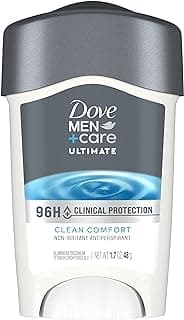 DOVE MEN + CARE Clinical Protection Antiperspirant Clean Comfort Stick for Men 96-Hour Sweat and Odor Protection Clinical Strength Antiperspirant with 1/4 Moisturizing Cream 1.7 oz