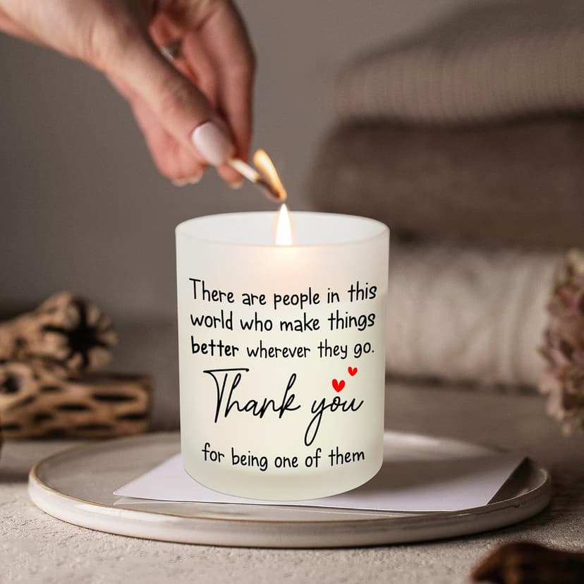 OASSIE Thank You Gifts for Women - Long Lasting Vanilla Lavender Candle 10 Oz - Appreciation Inspirational Birthday Gifts for Women Coworkers Friend Teachers Nurses Boss Employees