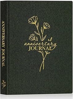 Lanpn Wedding Anniversary Journal Notebook - Linen First Year to 70th Anniversary Scrapbook Memory Book for Couples - Newlywed Marriage Journal Wedding Anniversary Book Gifts (Green, 190 Pages)