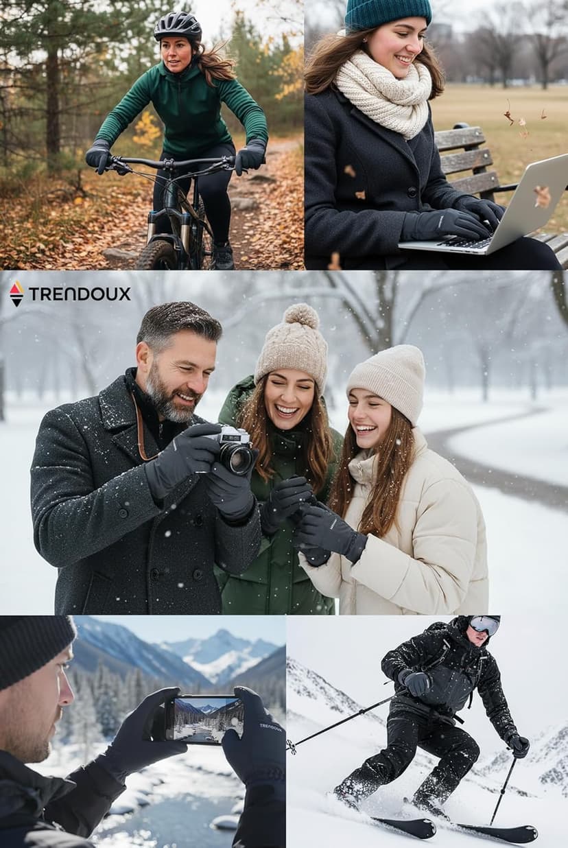 TRENDOUX Flexible Thick Winter Gloves: 3M Touchscreen Warm Gloves for Men Women, Waterproof & Windproof, Thermal Insulated