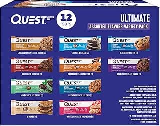 Quest Nutrition Ultimate Variety Pack Protein Bars, High Protein, Low Carb, Gluten Free, Keto Friendly, 12 Count