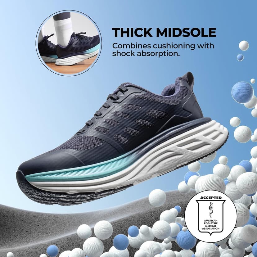 NORTIV 8 Women's Walking Shoes Cushion Running Tennis Shoes ActiveFloat Non-Slip Comfortable Breathable Workout Gym Sports Athletic Fashion Sneakers