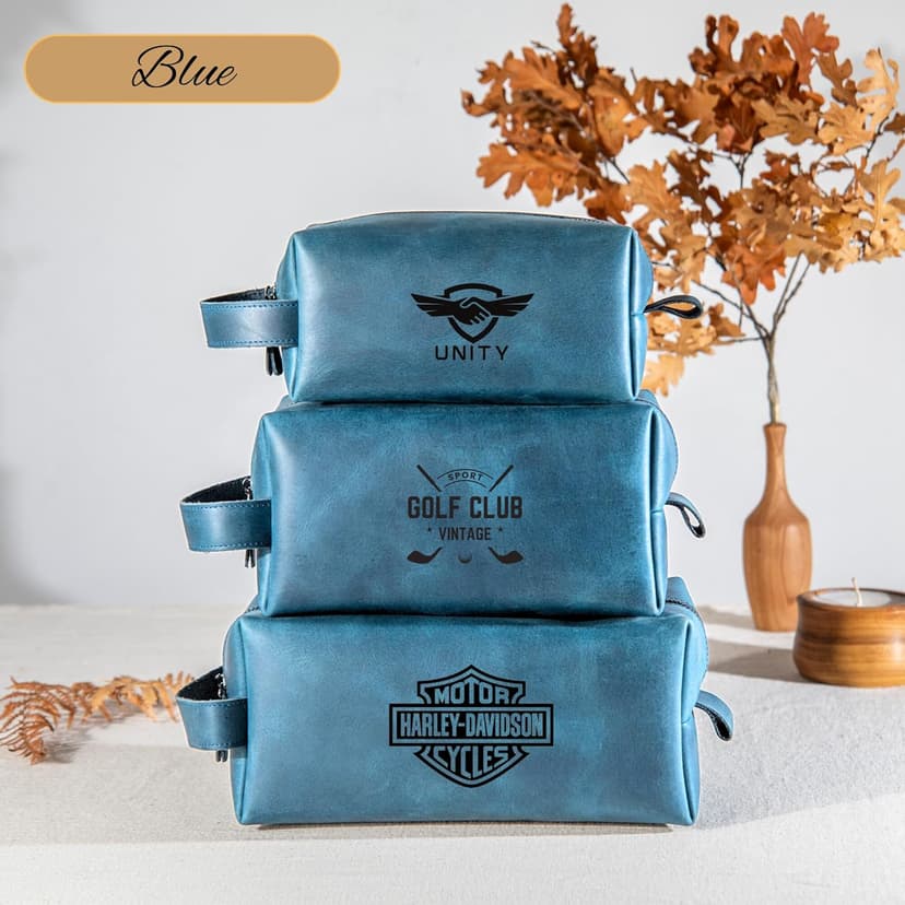 Personalized Hand Crafted Leather Toiletry Bag for Men, Shaving Bags, Travel Pouch, Engraved Monogrammed Leather Dopp Kit, Toiletries, Grandpa, Boyfriend, Groomsmen, Birthday, for Men