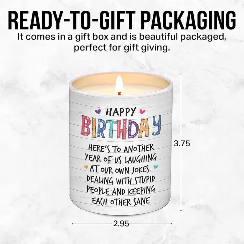 Unique Birthday Gifts for Women Friendship - Gifts for Best Friend Woman, Happy Birthday Candles for Bestie - BFF Gift for Women, Happy Birthday Gift for Friend Scented Candles