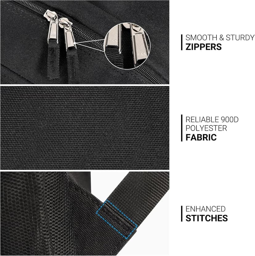 ZORFIN 26L Black Backpack for College, and Travel: Water Resistant Bookbag