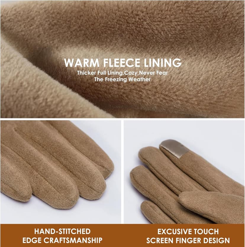 Dsane Womens Gloves Winter Touch Screen Texting Phone Windproof Gloves for Women Fleece Lined Thick Warm Gloves