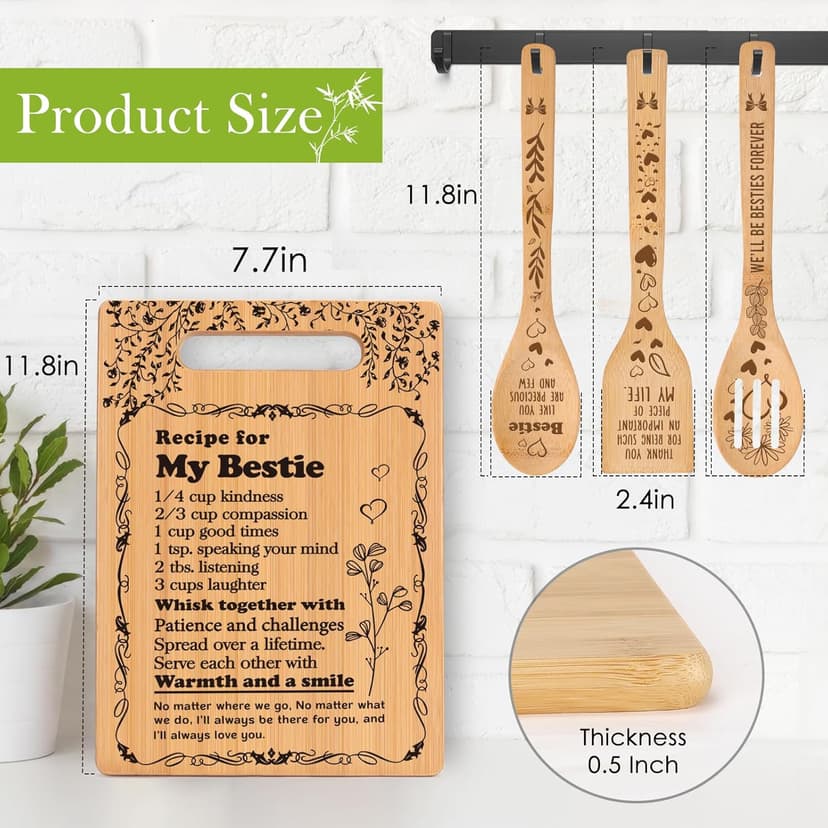 To My Bestie Gifts for Friendship Gifts for Women Friends Birthday Christmas Gifts Ideas for BFF Bestie Soul Sister Bestie Gifts for Women Friend BFF Gifts Best Friend Cutting Boards for the Kitchen