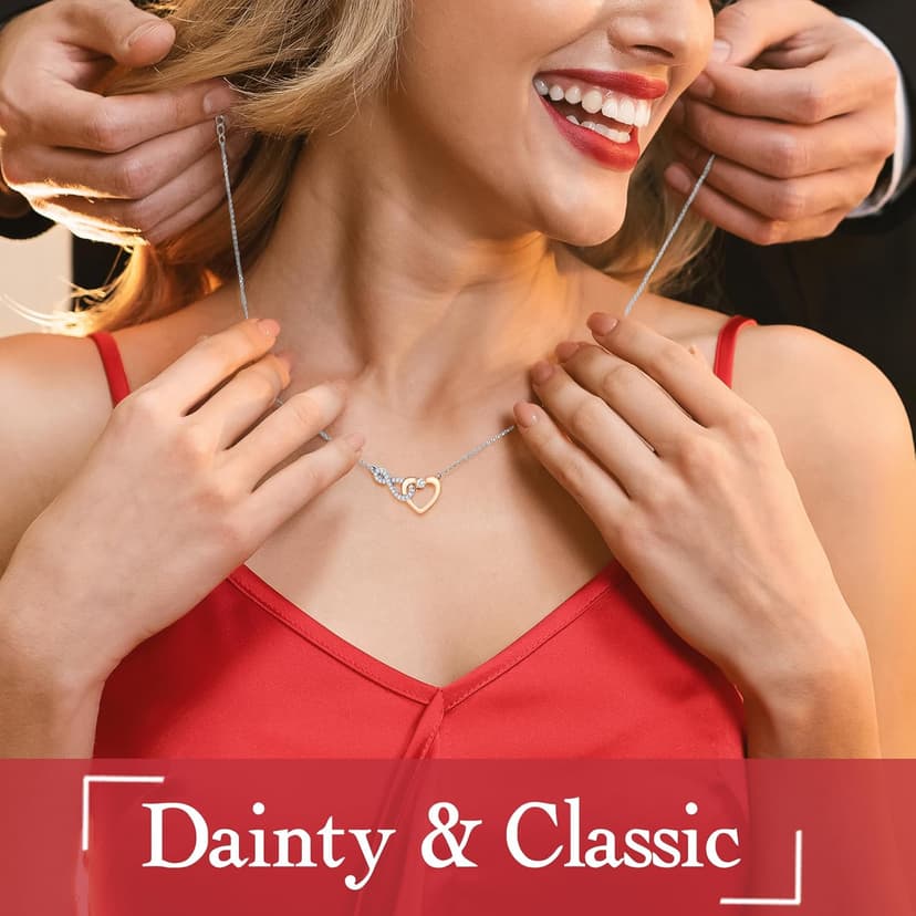 Shonyin Dainty Heart-felt Infinity Heart Necklace for Mother Daughter Girlfriend Soulmate Grandma Granddaughter Bonus Mom Bonus Daughter Mother-in-law Friend