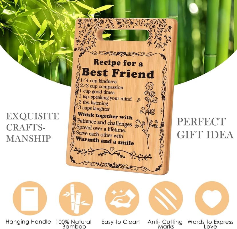 Friend Birthday Gifts for Women Friendship Best Friends Christmas Unique Gifts Ideas for BFF Bestie Soul Sister Bestie Gifts for Woman Female Bestfriend BFF Gifts Friend Forever Cutting Boards Set