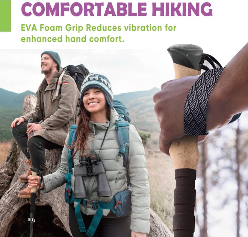 Trekology Trek-Z Collapsible Hiking & Trekking Poles - Balance Support for Seniors, Women, and Men, 2pc Per Set