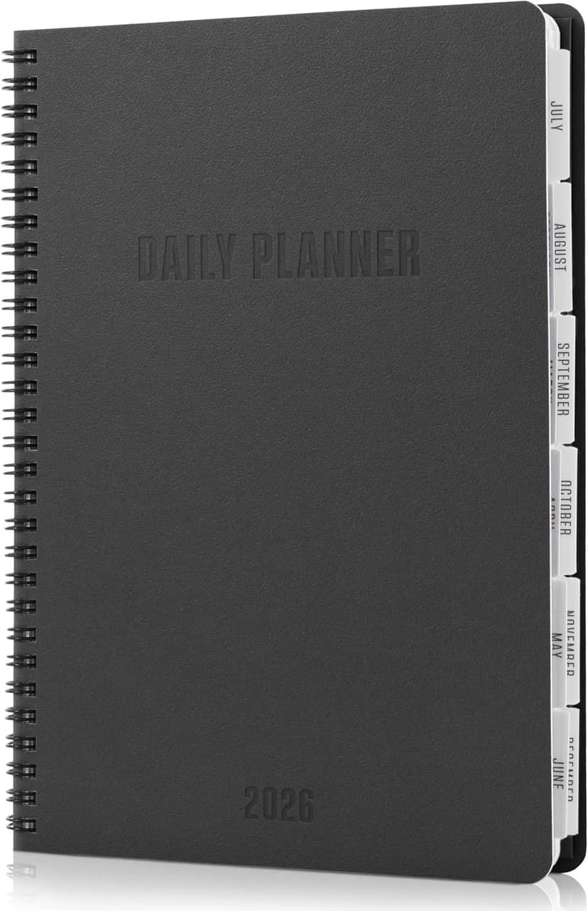 Durable 2026 Daily Planner - 7" x 10" Daily Planner with Weekly & Monthly Spreads for Easy Planning - Perfect Calendar Book for Women or Men To Organize All Appointments, Tasks and Boost Productivity