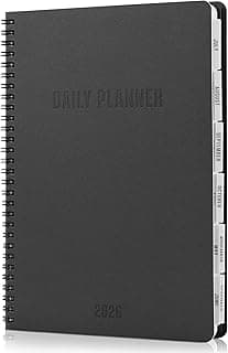 Durable 2026 Daily Planner - 7" x 10" Daily Planner with Weekly & Monthly Spreads for Easy Planning - Perfect Calendar Book for Women or Men To Organize All Appointments, Tasks and Boost Productivity