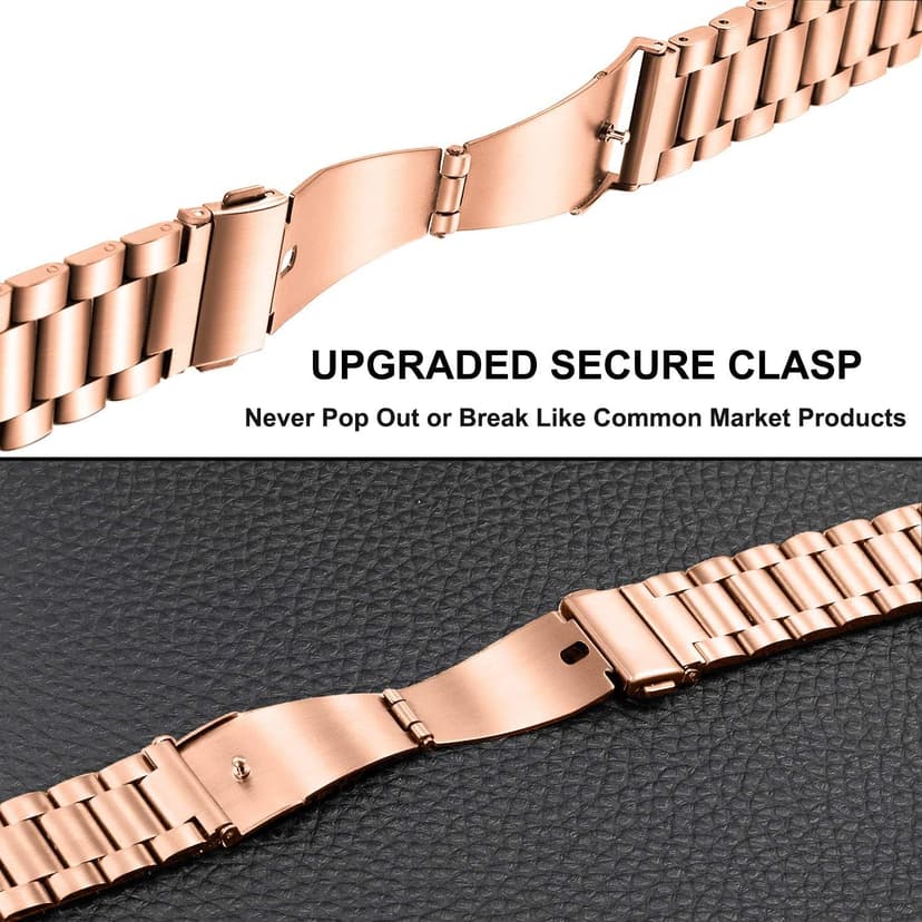 TRUMiRR Band Sets for Apple Watch 11 10 42mm / 9 8 7 41mm Rose Gold Women, 2 Pack Solid Stainless Steel Watchband + Mesh Strap for iWatch SE 3 2 Series 6 5 4 3 2 1 40mm 38mm