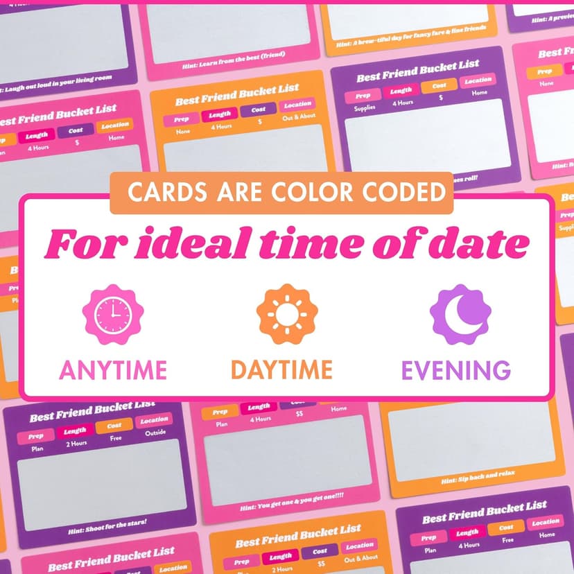 Best Friend Bucket List Scratch Off Cards – 35 Fun Adventure Date Ideas for Friends – Unique Gift for Women, Besties, or BFFs – Fun Friendship Gift for Birthdays or Holidays