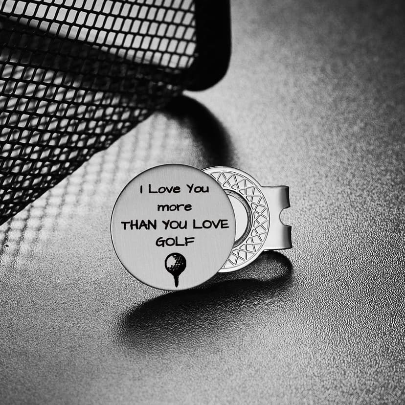 Golf Ball Marker with Magnetic Hat Clip Golf Gift for Husband Boyfriend Dad - I Love You More Than You Love Golf' - Golf Accessories for Men - A Perfect Mens Gift for Golf Lovers