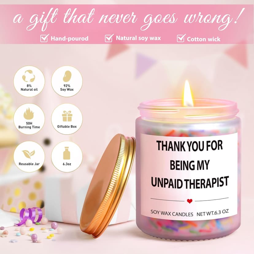 Friends Gifts Birthday Lavender Candles for Friends - Thank You Gifts for Women, Teacher, Nurses, Besties, Moms, Sisters