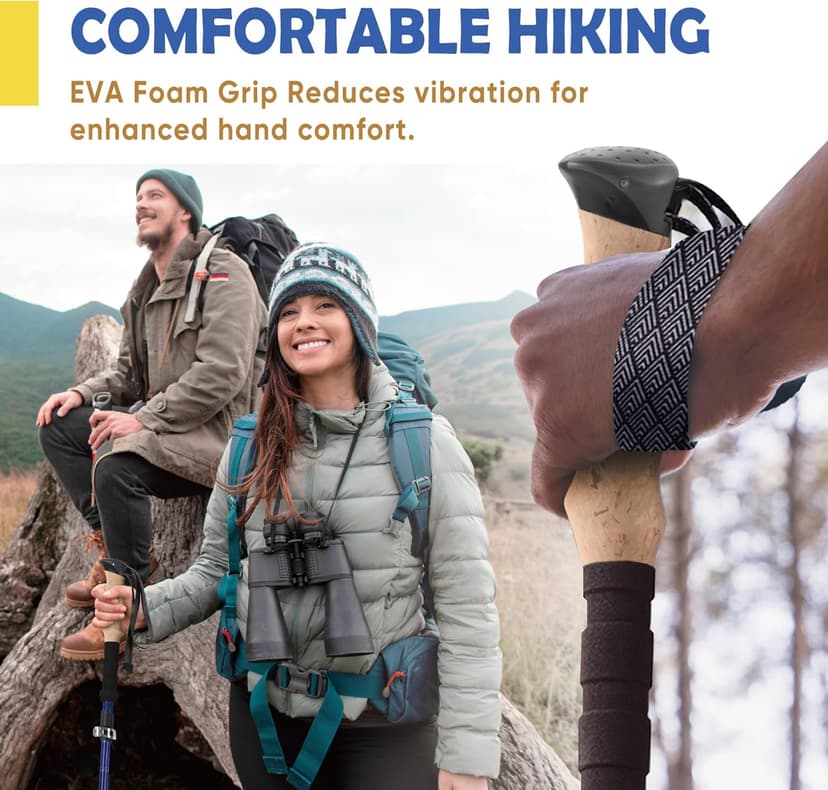 Trekology Trek-Z Collapsible Hiking & Trekking Poles - Balance Support for Seniors, Women, and Men, 2pc Per Set