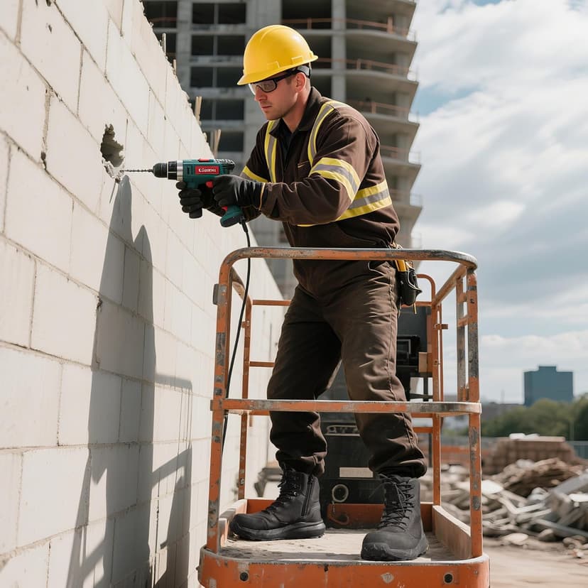 NORTIV 8 Men's Composite Toe Work Boots – 8'' Lightweight ASTM F2412-24 & ASTM F2913-24 Safety Boots with Side Zipper for Construction & Warehouse, Metrostrike-Nano