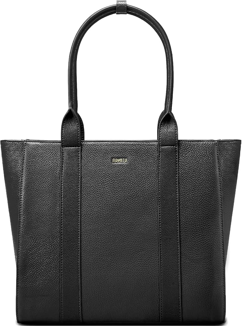 BOYATU Leather Tote Bag for Women Work: Genuine Leather Shoulder Purses - Travel Handbag with 15" Compartment