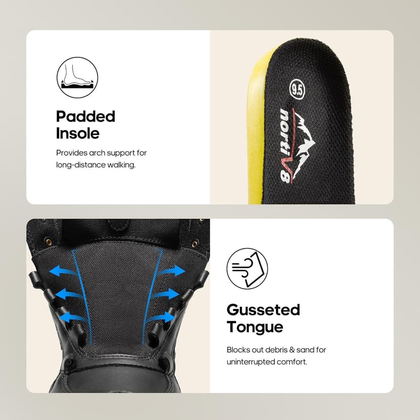 NORTIV 8 Men's Lightweight Military Tactical Work Boots Outdoor Hiking Motorcycle Combat Boots