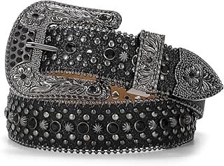 BELTROAD Rhinestone Belt Goth Bling Belts for Women and Men Western Cowboy Cowgirl Belts for Jeans, Halloween Belt
