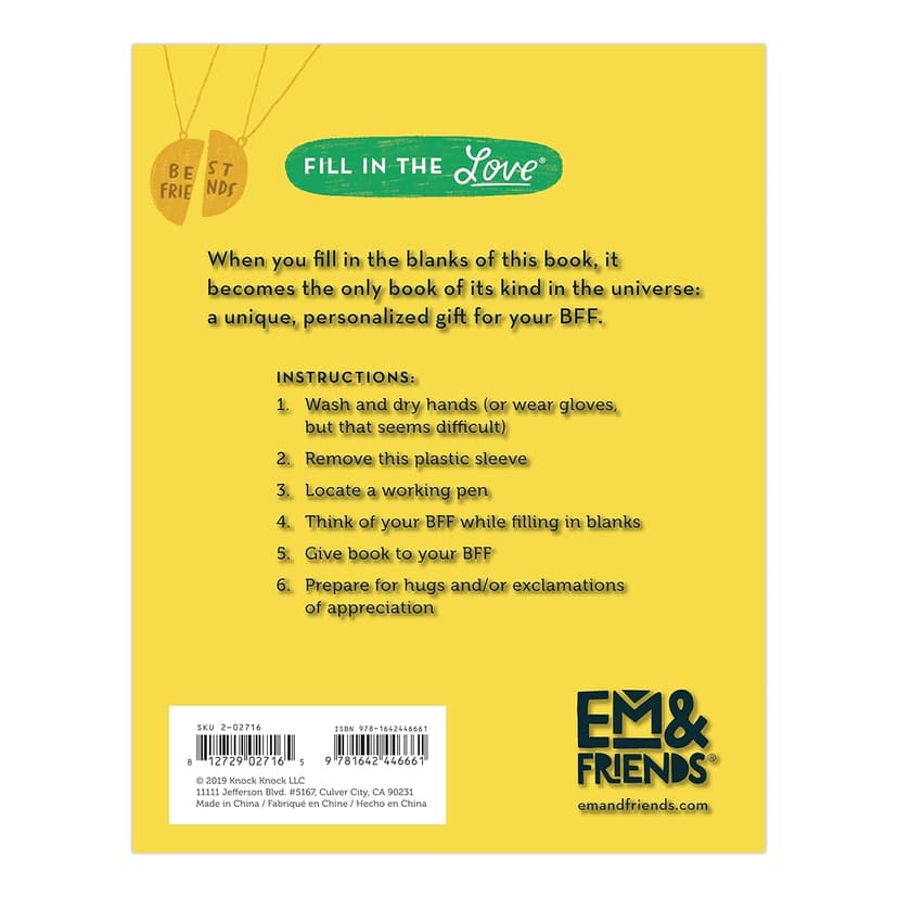 Em & Friends Reasons You're My BFF Fill in the Love Book