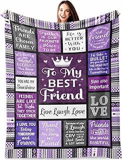 Best Friend Birthday Gifts for Women, Best Friend Blanket 60"x50", Gifts for Best Friend Woman, Bestie Gifts for Women, Friendship Gifts for Women Friends, Christmas Throw Blankets Gifts for Friends