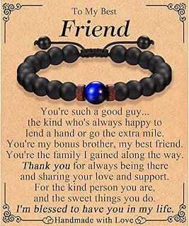 Bracelets Gifs for Friend Brother Husband Dad Brother in Law Son in Law Uncle Son Grandson Nephew, Birthday Christmas Valentines Fathers Stocking Stuffers Gifts for Men Boys Him with Sentimental Card