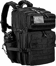 LHI Military Tactical Backpack for Men and Women 45L Army 3 Days Assault Pack Bag Large Rucksack with Molle System - Black