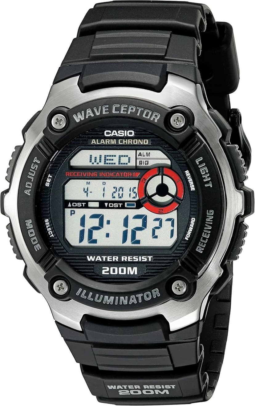 Casio Waveceptor Men's Quartz Illuminator Alarm Chronograph Watch with Black Resin Band (Model: WV200A-1AV)