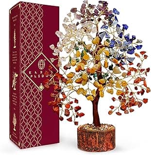 Crystal Tree of Life 7 Chakra Healing Crystal Trees for Home Decor, Office Desk Decor, Boho Decor, Handmade Bonsai Trees for Positive Energy, Money, Good Luck Birthday Gifts for Women, Mom
