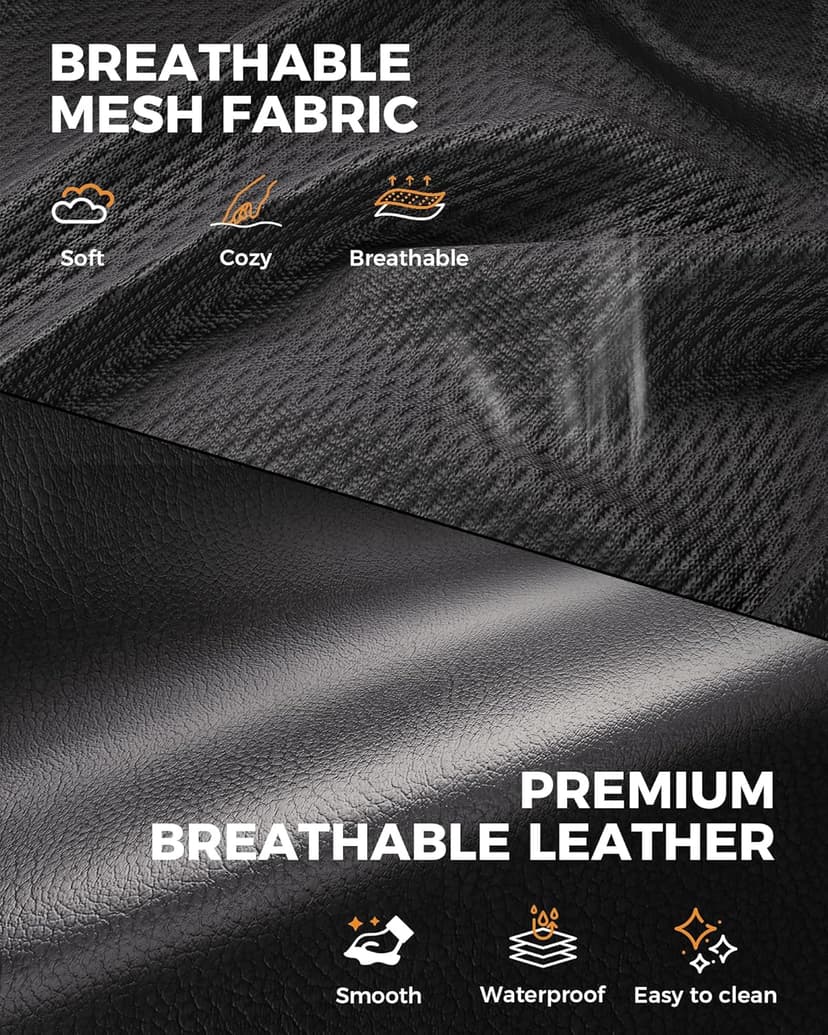 GTPLAYER Big and Tall Gaming Chair with Footrest, Ergonomic Office Desk Chair with 4.4in Thick Cushion and Wide Wingless Seat, Comfortable Leather Computer Chair, Predator Series, Black