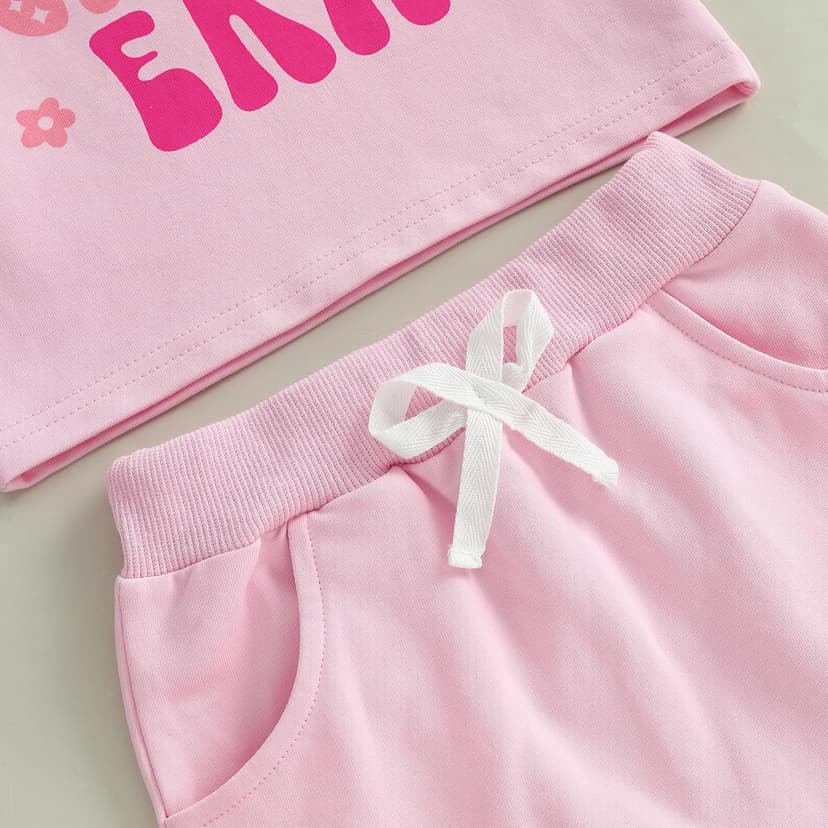 WZTYYDS Baby Girl First Birthday Outfit In My One Year Old Era Top Short Sleeve 1st Birthday Shirt + Casual Shorts Set