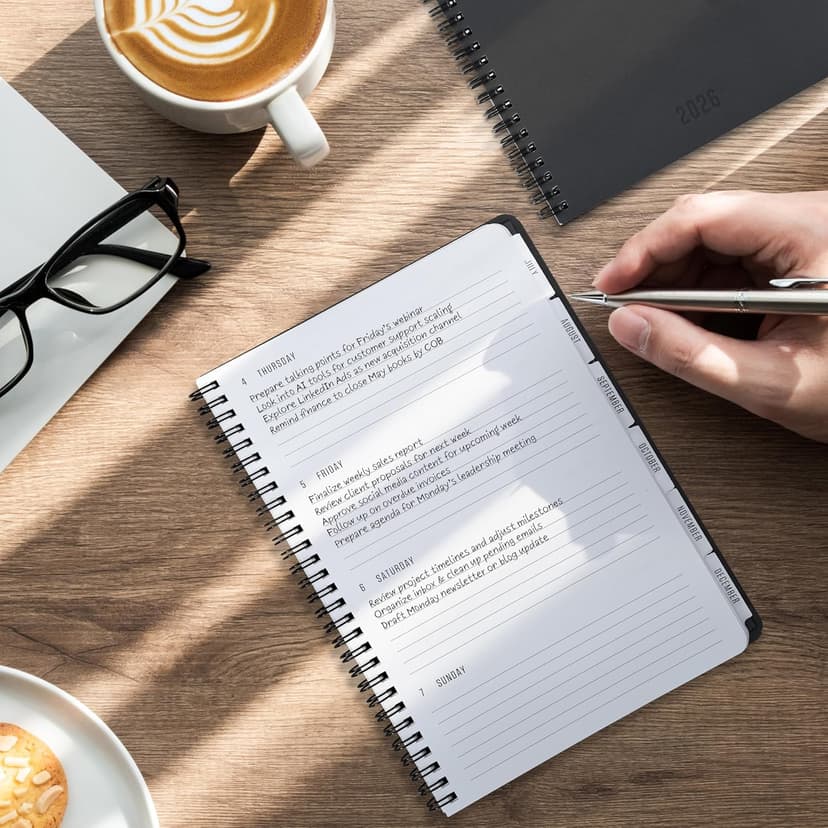 Durable 2026 Daily Planner - 7" x 10" Daily Planner with Weekly & Monthly Spreads for Easy Planning - Perfect Calendar Book for Women or Men To Organize All Appointments, Tasks and Boost Productivity