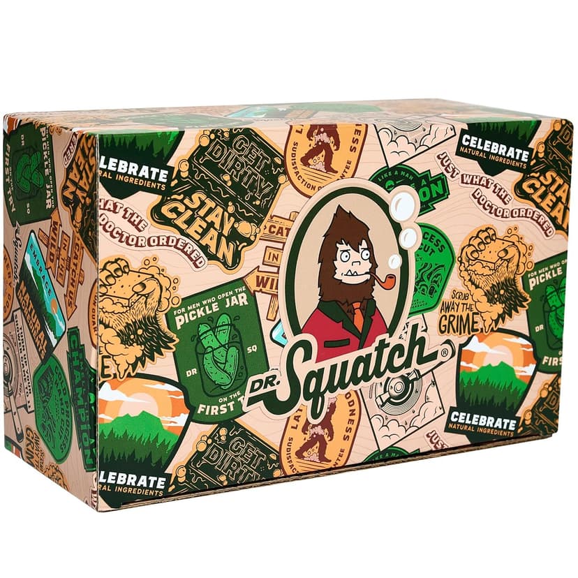 Dr. Squatch 2025 Holiday Bundle - Men's Natural 4 Soap and 4 Deodorant Gift Set - Cold Process Soap with No Harsh Chemicals + Odor-Squatching, Aluminum Free Deodorant