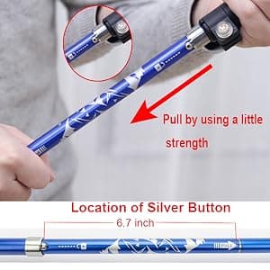 A ALAFEN Aluminum Collapsible Ultralight Travel Trekking Hiking Pole for Men and Women (Fits 5'3" - 6'2")