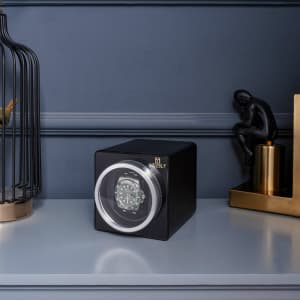 MOZSLY Watch Winder for Single Automatic Watches with Quiet Motor 12 Rotation Mode Setting Leather