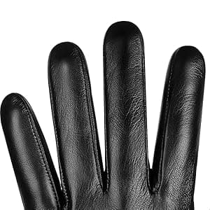 Alepo Genuine Sheepskin Leather Gloves for Men, Winter Warm Touchscreen Texting Cashmere Lined Driving Motorcycle Gloves
